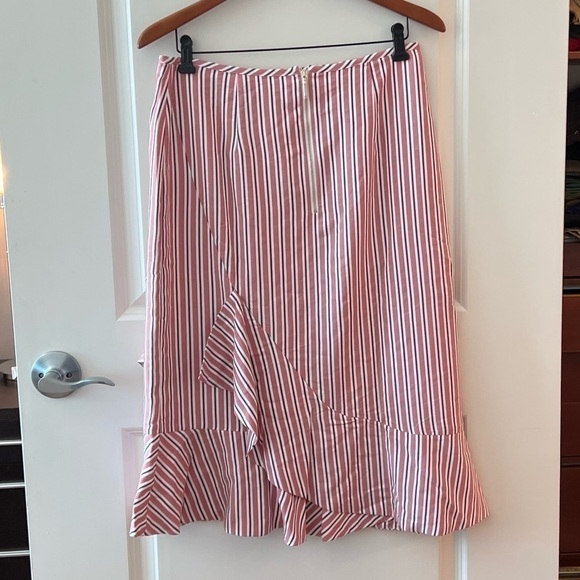 Ted Baker Corn Layered Striped Ruffle Hem Midi Pencil Skirt NWT - Picture 9 of 16